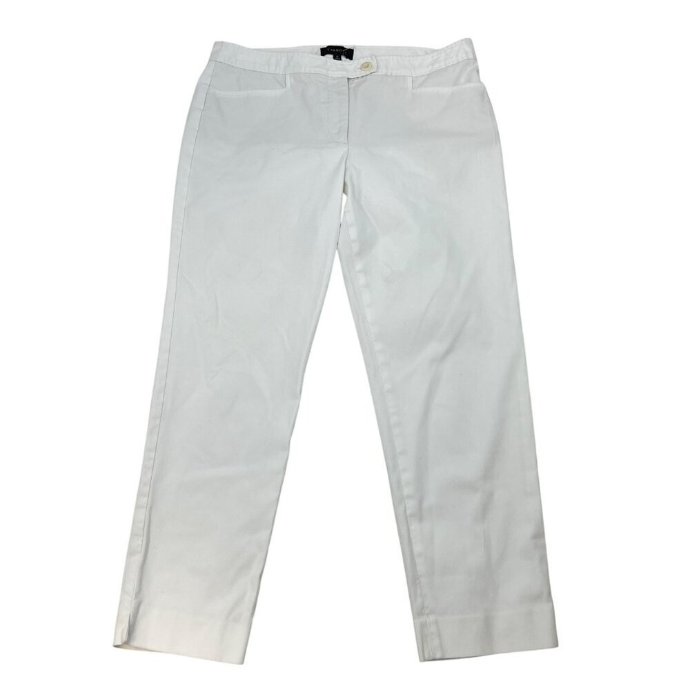 Talbots Womens Hampshire Dress Pants Mid Rise White Size 12 Pockets